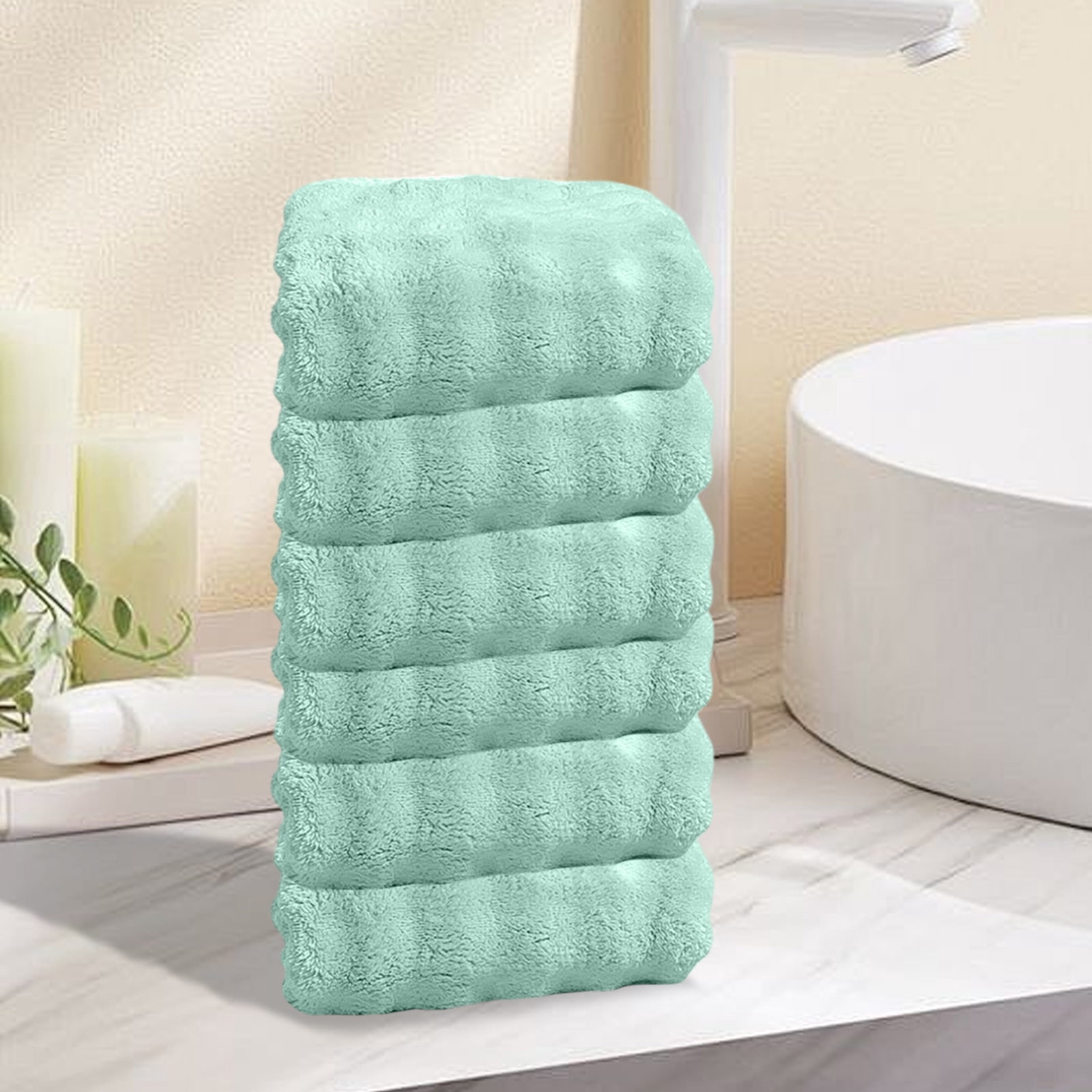 Summer Savings Clearance! Boovnll 6 Pack Hand Towels for Bathroom, 13x30" Super Soft & Absorbent Quick Dry Solid Color Towels, Thicken Microfiber Hand Towels for Hotel, Pool, Spa, Beach, Towels