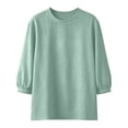 thumbnail image 3 of Besolor 3/4 Sleeve Tops for Women Summer Casual Loose Crewneck Shirts Lightweight Thin Breathable Loungewear Tees Top, 3 of 7