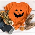 thumbnail image 2 of Ropa De Halloween Camisa De Cara De Calabaza Fiesta Camiseta De Manga Corta Top Tee Tops, 2 of 4
