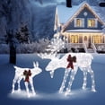 thumbnail image 2 of 2pcs 4ft 30V 3.6W Moose Family 200LED Leather String Light, Garden Moose Decoration for Christmas Outdoor Yard Garden Decorations,White, 2 of 7