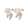 thumbnail image 2 of BemeyourBBs Toddler Baby Girl Hunting Outfit Long Sleeve Daddy's Girl Romper with Camouflage Pants and Headband 3Pcs Fall Clothes Set, 2 of 9
