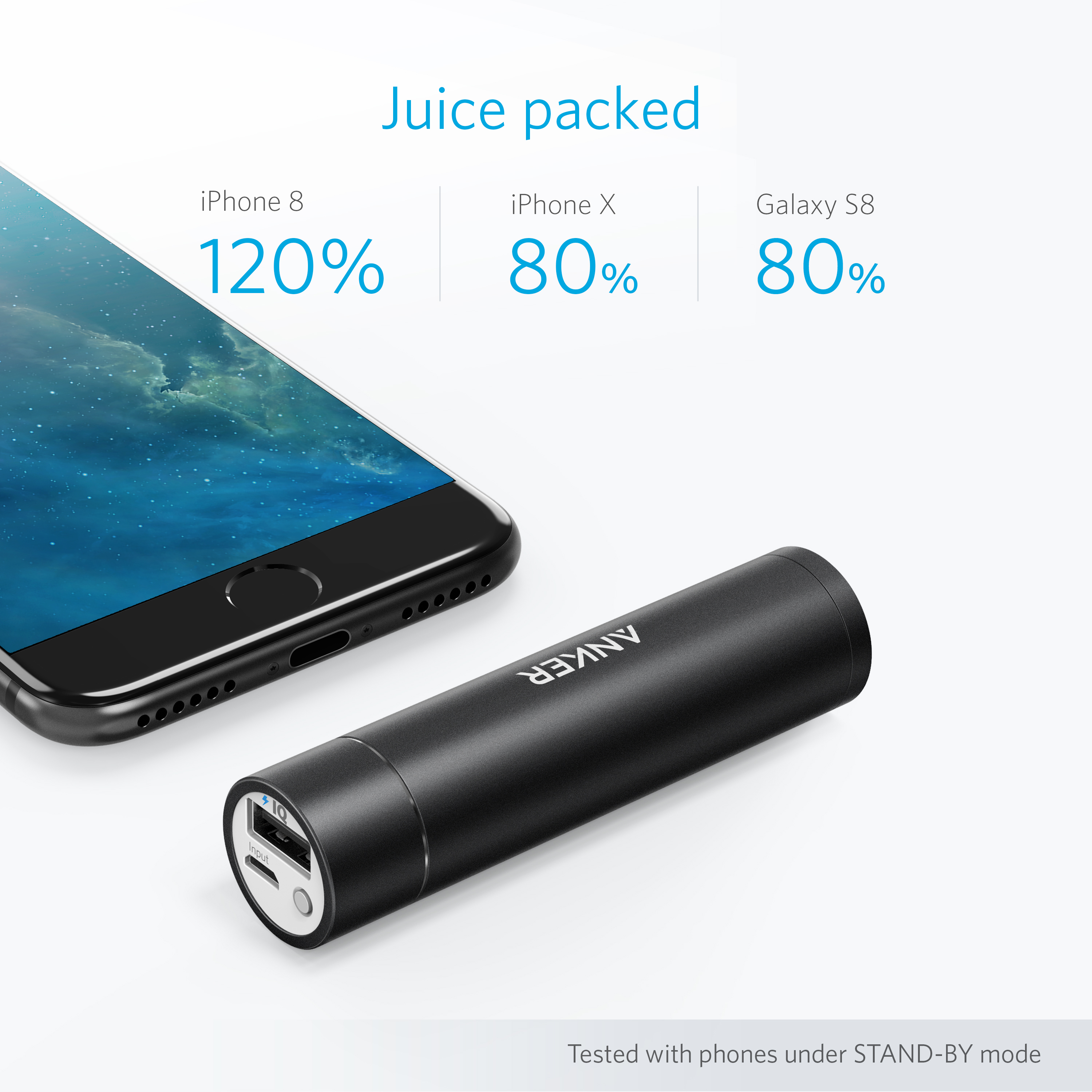 Anker PowerCore+ mini, 3350mAh Lipstick-Sized Portable Charger (3rd Generation, Premium Aluminum Power Bank), One of the Most Compact External Batteries - image 4 of 7