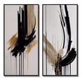 thumbnail image 2 of Designart "Minimalism in Gold III" Abstract Framed Wall Art Set Of 2 - Black Geometric Gallery Wall Frame Set For Home Decor, 2 of 6