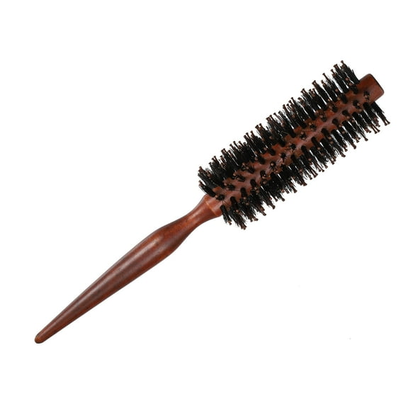Unique Bargains Hair Brush Round Brush Hairstyle Wavy Styling Tool Brush 1.57" Wood Brown