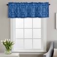 thumbnail image 2 of Bohemian Abstract Blue Floral Window Valance for Kitchen, Boho Tribal Ethnic Geometric Mysterious Flower Rod Pocket Short Curtain for Small Windows, Light Filtering Decorative Valance, 56 x 16 Inch, 2 of 9