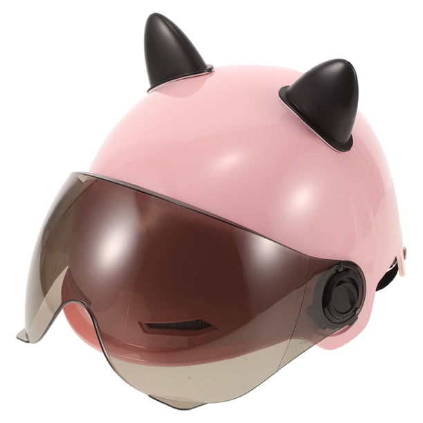 Casco decorativo universal para ciclismo, casco de media cara con orejas de gato, casco para montar al aire libre, casco de bicicleta eléctrica de verano.