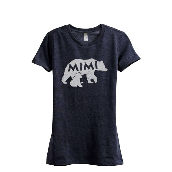 Thread Tank Mimi Bear Women's Fashion Relaxed Crewneck T-Shirt Tee Heather Navy Large