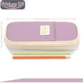 thumbnail image 2 of Big Capacity Pencil Pen Case Simple Stationery Bag College Office Organizer Purple, 2 of 6