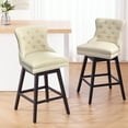 thumbnail image 6 of Tewloss 30" Swivel Bar Stools With Back Leather Bar Height Chairs for Home Kitchen, Beige, 6 of 8