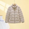 thumbnail image 5 of Packable Puffer Jacket Women Plus Size Winter Warm Jacket Padded Coats Lightweight Down Coat Long Sleeve Outerwear, 5 of 5