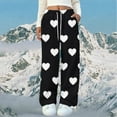 thumbnail image 2 of Fmbrln Flannel Pajamas Pants for Women Fall Winter Thickened Fleece Warm Pajamas Drawstring Elastic Waist Fashion Cute Print Wide Leg Pajamas Pants Soft Comfy Home Sleepwear Pants with Pockets, 2 of 4