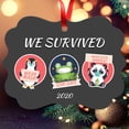 thumbnail image 2 of Soul Décor Covid Christmas 2020 Ornaments, We Survived 2020 Ornament, Large 3.75" Rectangle Metal Ornament, Velvet Pouch Included, 2 of 7