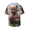 thumbnail image 2 of Fotbe Romantic Floral Bear print Short Sleeve Button Down Shirts for Men Casual Summer Beach Wrinkle Free Shirt-XX-Large, 2 of 7