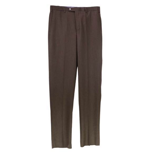 Vigano Men's Marled Brown CL43 Wool Pants & Capri - 34