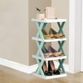 thumbnail image 5 of Bxaolu 4-Tier Shoe Rack, Stackable Shoe Storage Organizer for Bedroom Entryway, Detachable&nbsp;Shoe Rack, Shoe Slots Organizer Shelf, Easy Clean Shoe Tower Rack, Blue, 5 of 6