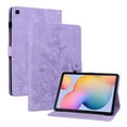 thumbnail image 2 of FJLBDE Case for Samsung Galaxy Tab S6 Lite 10.4 Inch 2024/2022/2020, Embossed Flower PU Leather Flip Wallet Folio Stand Cover, Purple, 2 of 7