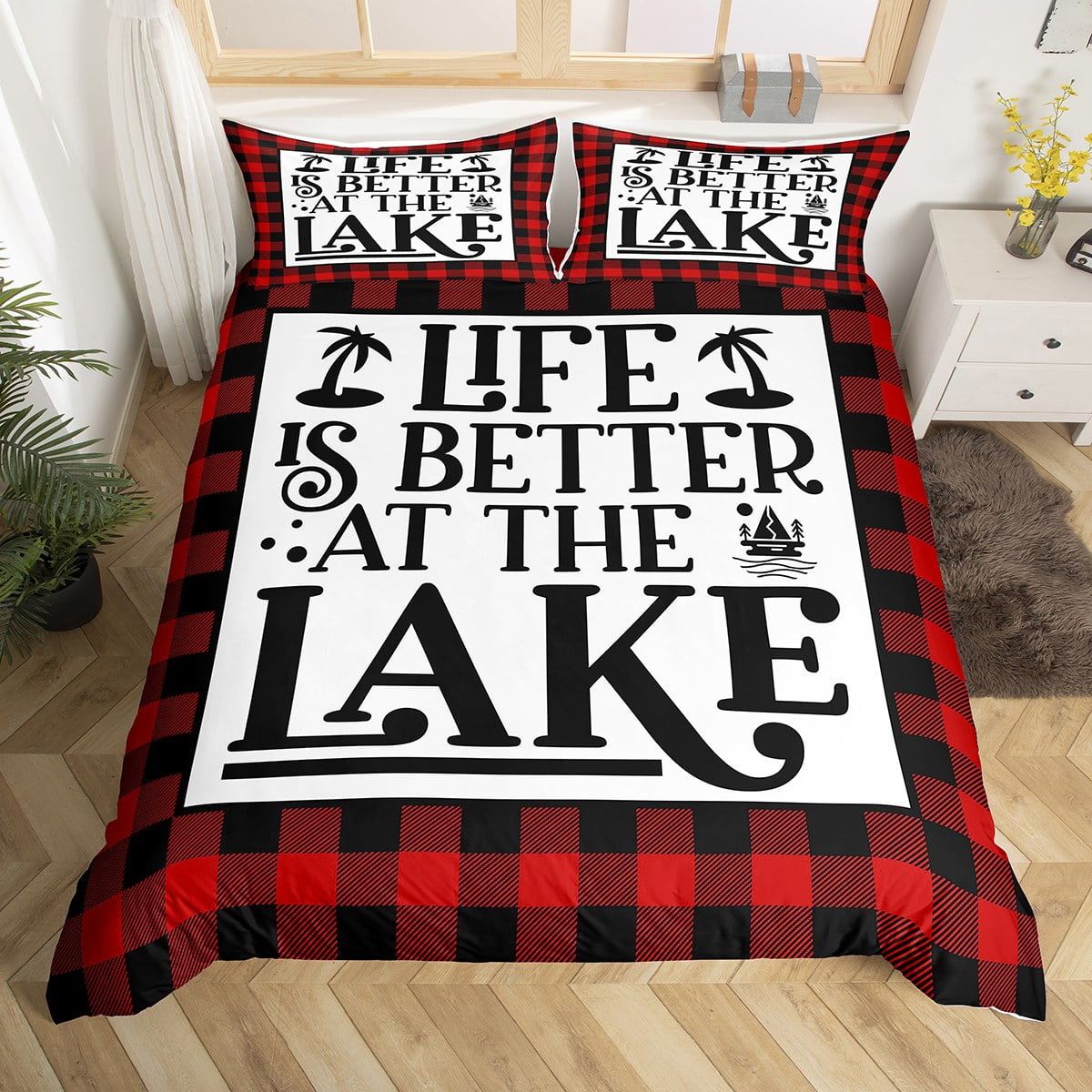 YST Lake House Decor Comforter Cover For The Home, Kids Boys Ocean Sailboat Duvet Cover Queen