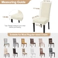 thumbnail image 6 of Jacquard Dining Room Chair Covers Set of 4, Stretch Kitchen Chair Covers Washable Parsons Chair Slipcover Removable Dining Chair Protectors for Hotel,Ceremony(Topography Beige), 6 of 6