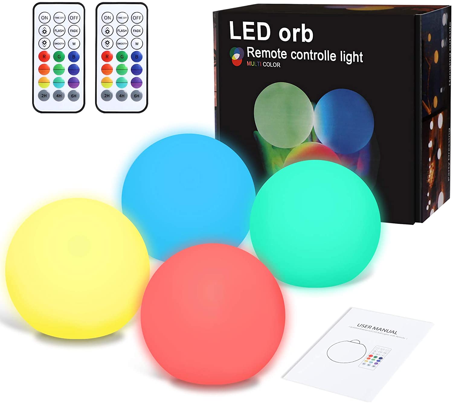 led orb remote control light