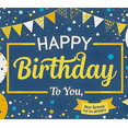 thumbnail image 4 of Blue and Yellow Happy Birthday Banner with Balloons Star Elements and Bunting Party Supplies Photography Props Backdrop Decors for Birthday Party Celebration Photo Booth Setup Home Decorations, 4 of 7