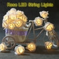 thumbnail image 1 of String Lights Battery Operated Indoor With LED Light White Roses With Warm Light, 1 of 9