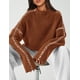 thumbnail image 2 of Jersey PRETTYGARDEN de punto grueso con cuello alto para mujer, color caramelo, 2 of 7