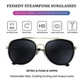 thumbnail image 3 of Nuevas gafas de sol punk de montura ancha redonda de alta gama para mujeres europeas y americanas para hombres (negro), 3 of 5