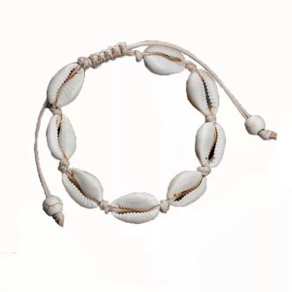 HOOUN Women Boho Shell Bracelet Cowrie Beach Sandal Anklet Fashion Jewelry Gifts-white