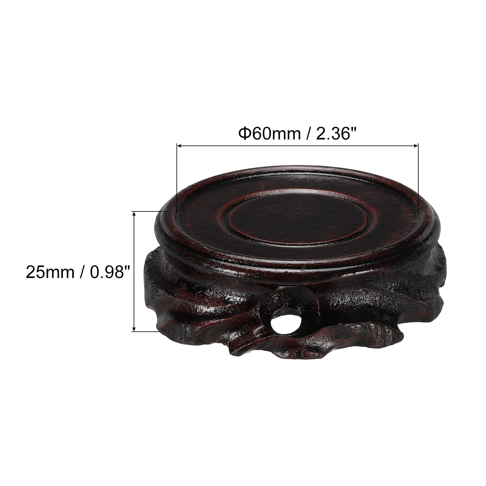 Unique Bargains Wooden Stand Holders Displays Base 60mm Diameter Black