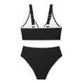thumbnail image 5 of Cethrio Girls Bikini Swimsuits, High-waisted Two Piece Stretchy Summer Swimsuit Tops and Swimsuit Bottoms Black Size 11-13 T, 5 of 6