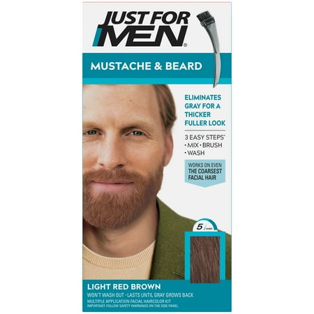 Just For Men Mustache and Beard Coloring for Gray Hair  M-27 Light Red Brown