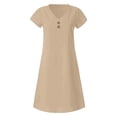 thumbnail image 3 of Tshirt Dress Women Summer Plus Size Short Sleeve V Neck Lightweight Casual Mini Dresses T Shirt Dresses for Women, 3 of 8