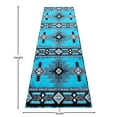 thumbnail image 4 of Emma + Oliver Fe 2x7 Turquoise Olefin Accent Rug with Complementary Southwestern Pattern in Beige, Black and Brown and Jute Backing, 4 of 6