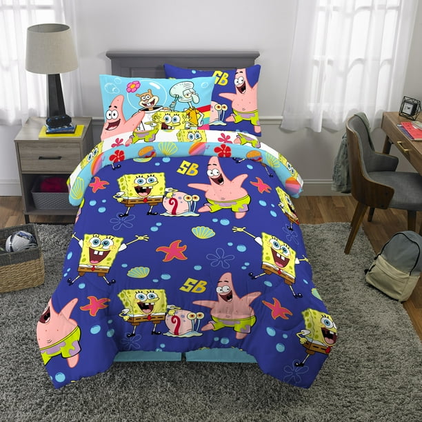 SpongeBob Kids Twin Bed in a Bag, Comforter and Sheets