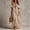 Apricot, variant on Morttic Women's Bohemian Solid Color Off Shoulder Ruffle Trim Puff Sleeve Smocked Waist Flowy Beach Vacation Maxi Dress Apricot,M