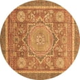thumbnail image 1 of Ahgly Company Indoor Round Abstract Brown Modern Area Rugs, 5' Round, 1 of 4
