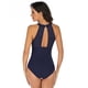 thumbnail image 3 of Traje de baño de color sólido Traje de baño triangular europeo y americano Traje de baño de una pieza Cuello colgante para mujer, 3 of 6