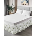 thumbnail image 4 of Sage Green Spring Floral Wrap Around Bed Skirts for California King Bed 18" Drop,Bed Skirt with Adjustable Elastic Belt Dust Ruffle Bed Valance Summer Botanical Watercolor Vintage Bed Frame Cover, 4 of 7
