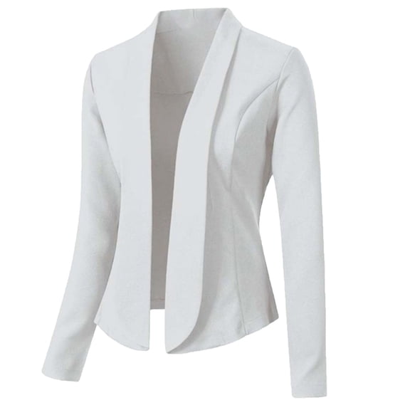 Women's Casual Blazer Jackets Long Sleeve Lapel Buttons Open Front 0ffice Blazer Elegant Short Fit Lightweight Formal Business Suit