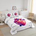thumbnail image 3 of Erosebridal Ensembles de Literie à Motif Cœur Simple avec Couette, Insert de Couette Science Médicale, Adulte, 2 Pcs, 3 of 7