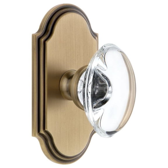 Grandeur Arcpro_Sd_Na Arc Solid Brass Rose Single Dummy Door Knob - Brass