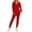Red, variant on sususu Matching Lounge Sets for Women,Sweat Set Women's Knit Trousers Suit V Neck Long Sleeve Loose Fit Comfortable Daily Wear Outfit For Autumn Winter Season - Pink