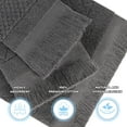 thumbnail image 3 of BNM Cotton Geometric Soft 6 Piece Towel Set, Gray, 3 of 12