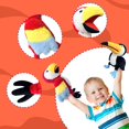 thumbnail image 3 of Marioneta de mano con forma de loro okegztoa para niños de 13.8 pulgadas con boca móvil, 3 of 6