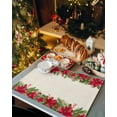 thumbnail image 2 of Christmas Winter Floral Placemats Set of 4 Poinsettia Linen Red Flower Heat Insulation Washable Place Mats, Rustic Non-Slip Table Mats for Dining Table Party Kitchen Decor,13x19 Inch, 2 of 4