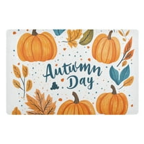 Yayeee Doormat for Indoor Entrance 32" x 20" Non Slippery Floor Rug, Pumpkins Pattern