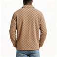 thumbnail image 5 of Vxararl Men Checkerboard Shacket Jacket, Classic Long Sleeve Checkerboard Shirt Overshirt, Lightweight Shirt Jacket with Side Hand Pockets for Fall Everyday Outfits Khaki S, 5 of 8