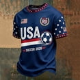 thumbnail image 2 of Soccer Cup 2026 Jersey for Men, Crew Neck Short Sleeve USA Stars Graphic Tee with Mesh Fabric - Breathable Athletic Top for Match Day & Gym Navy M, 2 of 5