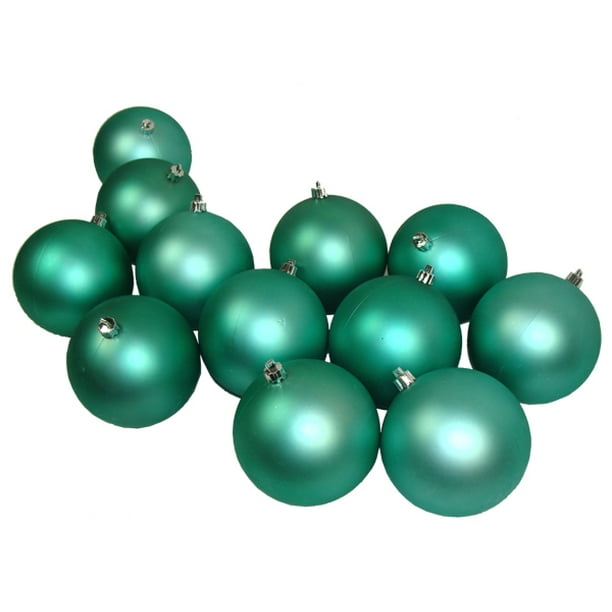 Northlight 12ct Shatterproof Matte Christmas Ball Ornament Set 4