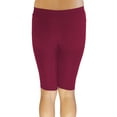 thumbnail image 3 of Vivian's Fashions Legging Shorts - Biker Length, Misses Size (Burgundy, M), 3 of 3